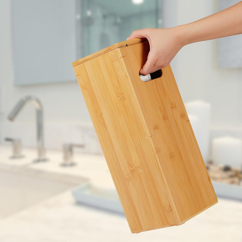 Support de rangement pour salle de bain TP - Support en bambou pour 3 rouleaux de papier hygiénique