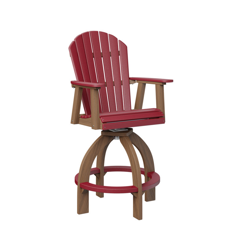Très grand fauteuil pivotant 30 po Berlin, Rouge écarlate, Acajou antique