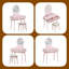 Ensemble de coiffeuse 54 "avec miroir à DEL, ensemble de coiffeuse 4 tiroirs avec tabouret-1070750677