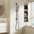 1-Spray Round High Pressure Handheld Shower With Wall Bar In Matte Black