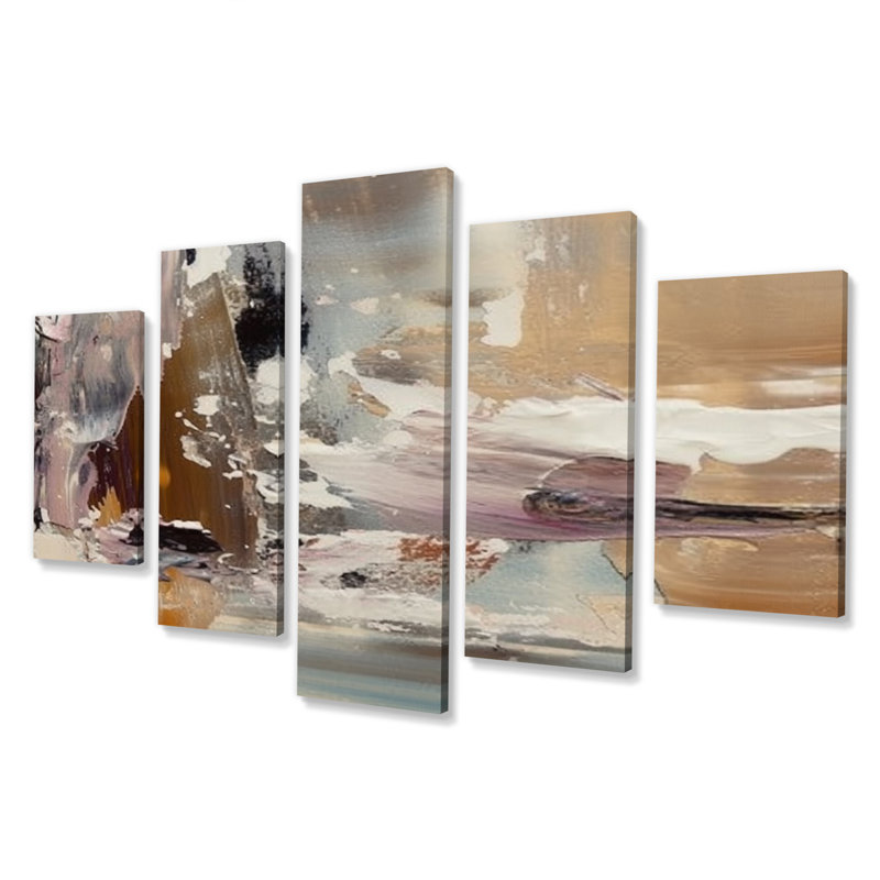 Contemporary Here Abstract Expressionism I - Abstract Canvas Print - 5 Panels