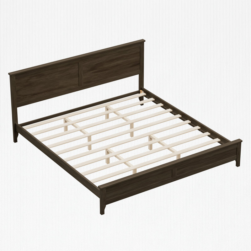 Solid Wood Standard Bed, Espresso, King