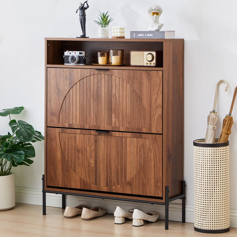 12 Pair Shoe Storage Cabinet, Brown