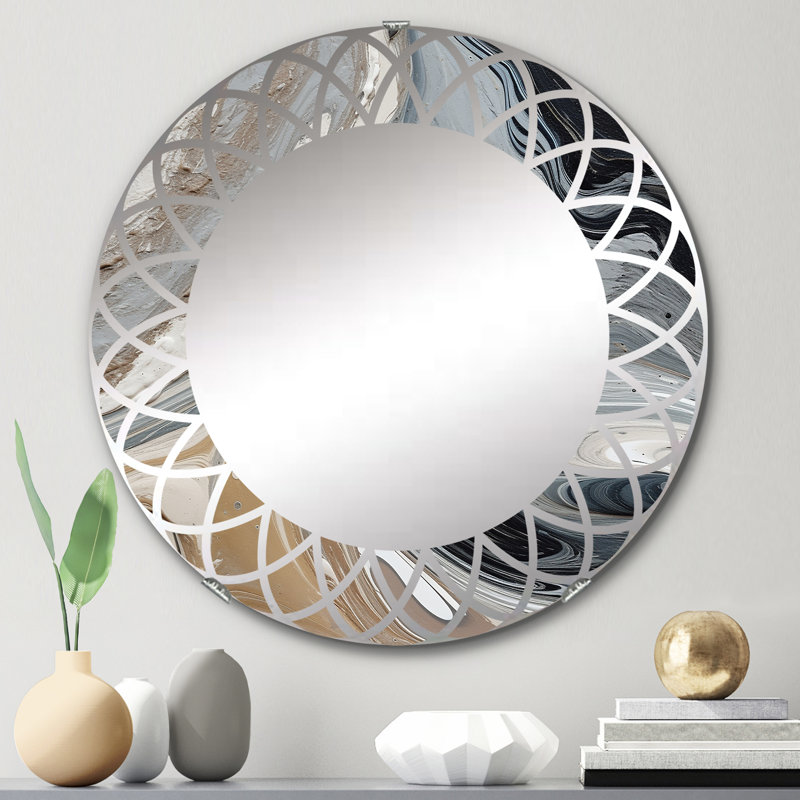 Neroli - Miroir mural moderne rond, 24 po x 24 po