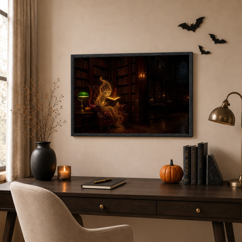 Art mural sur toile, "Glowing Ghost", H 18 po x l 24 po