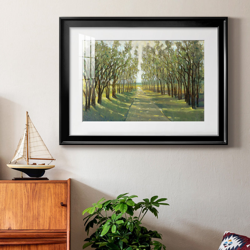 " Forest Path " Painting Print, Black, 18.5" H x 24.5" W x 1" D, White