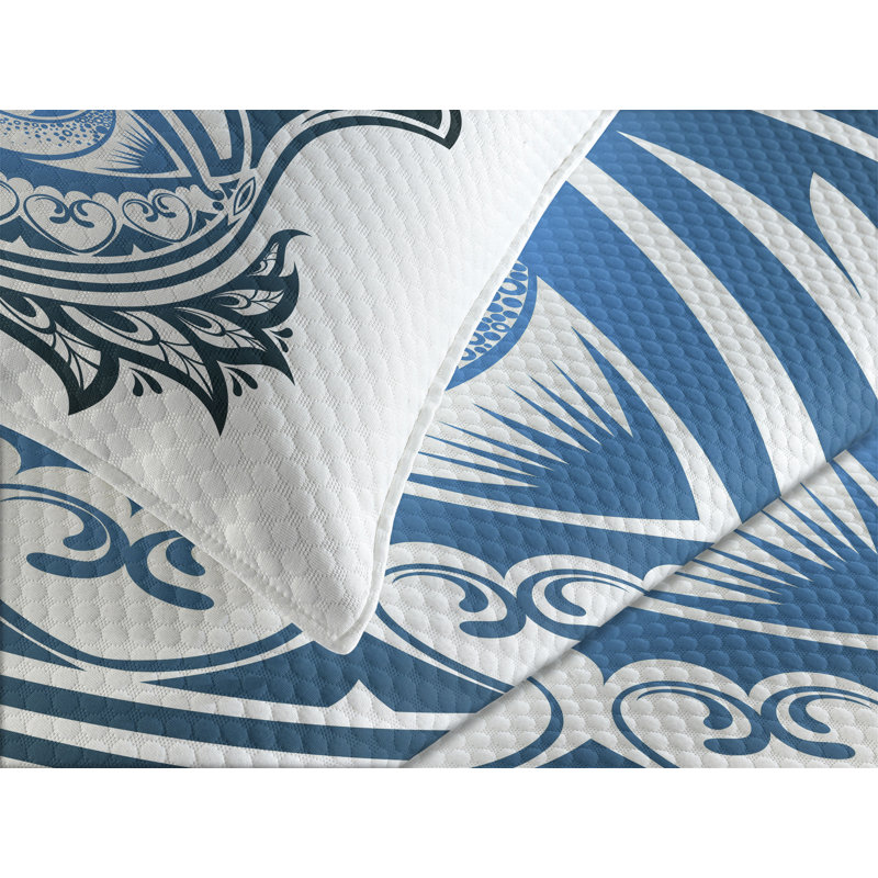 Adlar Polyester No Pattern Bedspread with Pillow Shams, 220 x 264 cm Bedspread - 2 Shams