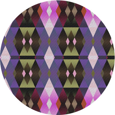Tapis à motif rose/bleu/olive zone