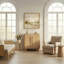 Buffet de rangement 2 portes Lumo, 31,5 po, pieds arrondis en bois