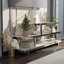 Console 60 po en verre avec base miroir, 3 niveaux-387362002