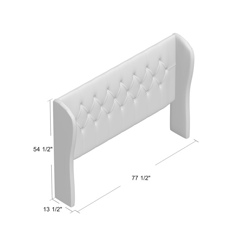 Teston Upholstered Headboard, California King, Lustrous Velvet Snow