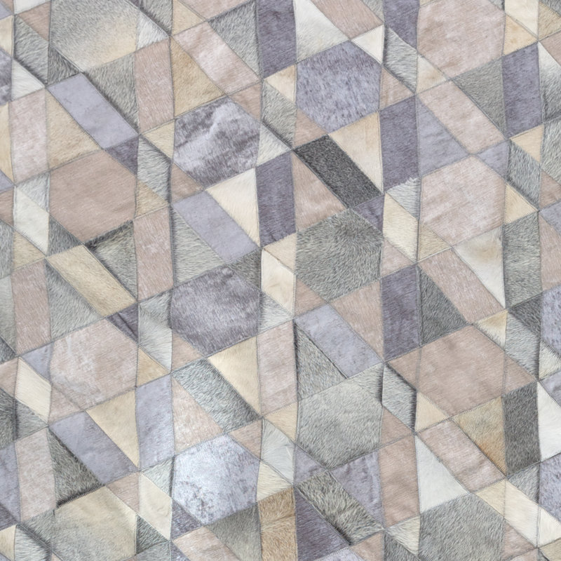 Cowhide Geometric Area Rug, Rectangle 2' x 3'