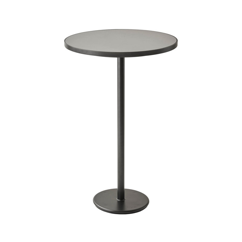Go Outdoor Round Bar Table, 29.6" W x 29.6" L x 40.8" H, Lava Gray, White