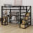 Full Size Metal Loft Bed With Staircase,Full-Length Guardrails,A Built-In Desk And Shelf,No Box Spring Needed,Noise Free,For Juniors&Adults