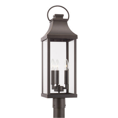 Stained Glass Transparent Lantern Head Post Lantern