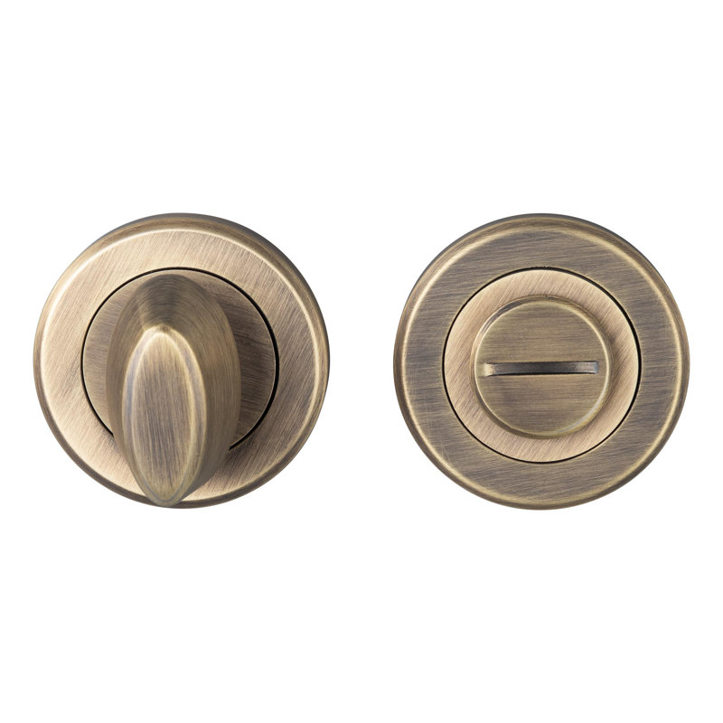 Serozzetta Turn and Release 2 Piece Rose Set, Antique Brass