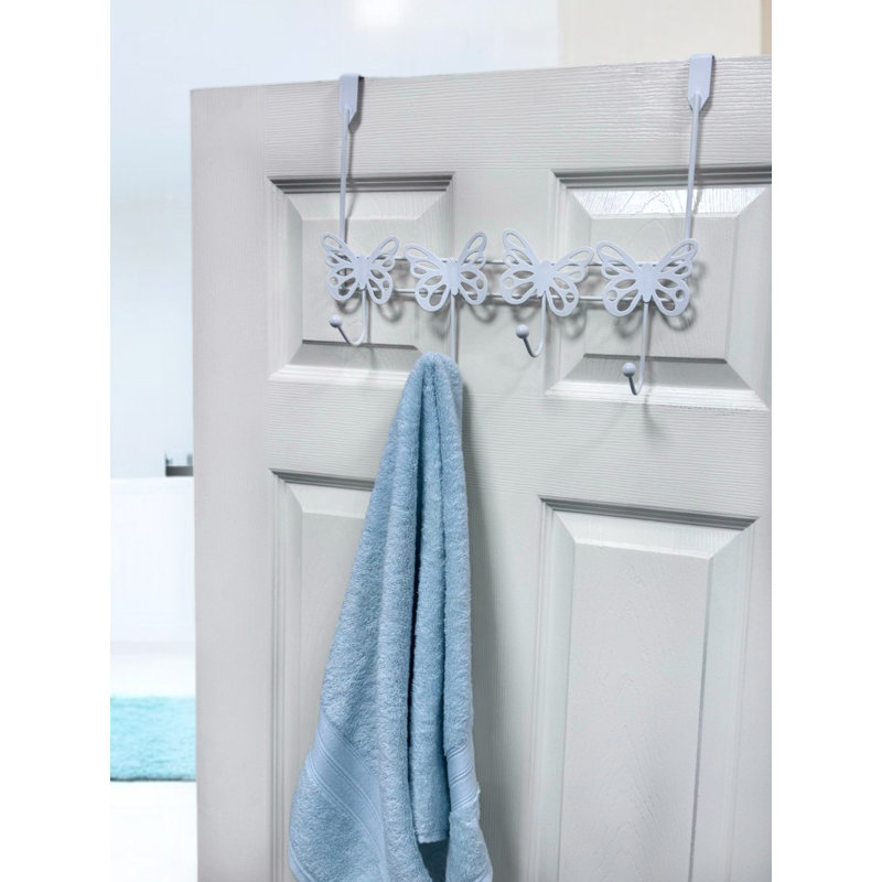 Butterflies Over Door Storage Hooks, White