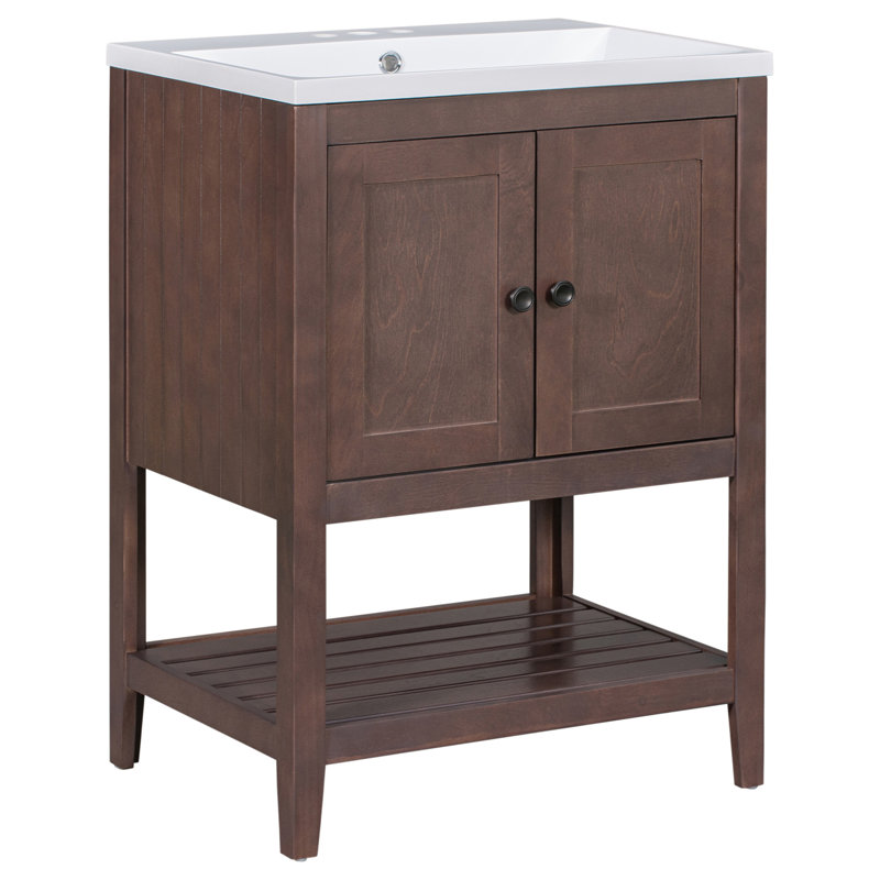 44 24'' Single Bathroom Vanity Base Only, Brown