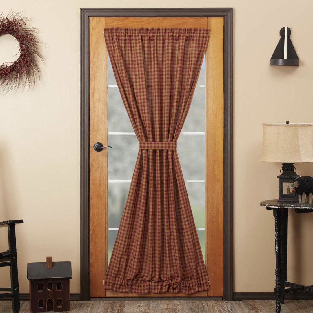 Vale Cotton Plaid Rod Pocket Single Curtain Panel August Grove® Curtain 