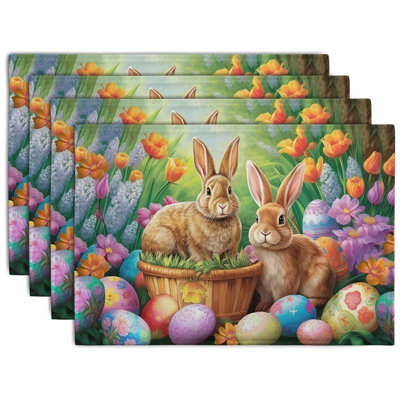 Ensemble de 4 napperons de campagne pour Pâques