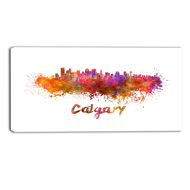 Calgary horizon cityscape, reproduction d’art sur toile tendue, H 20 po x l 40 po