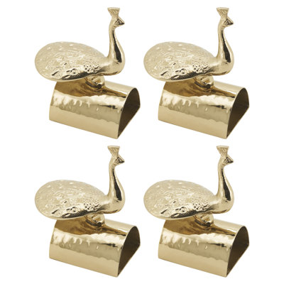 Gilded Peacock Napkin Ring (Set of 4)