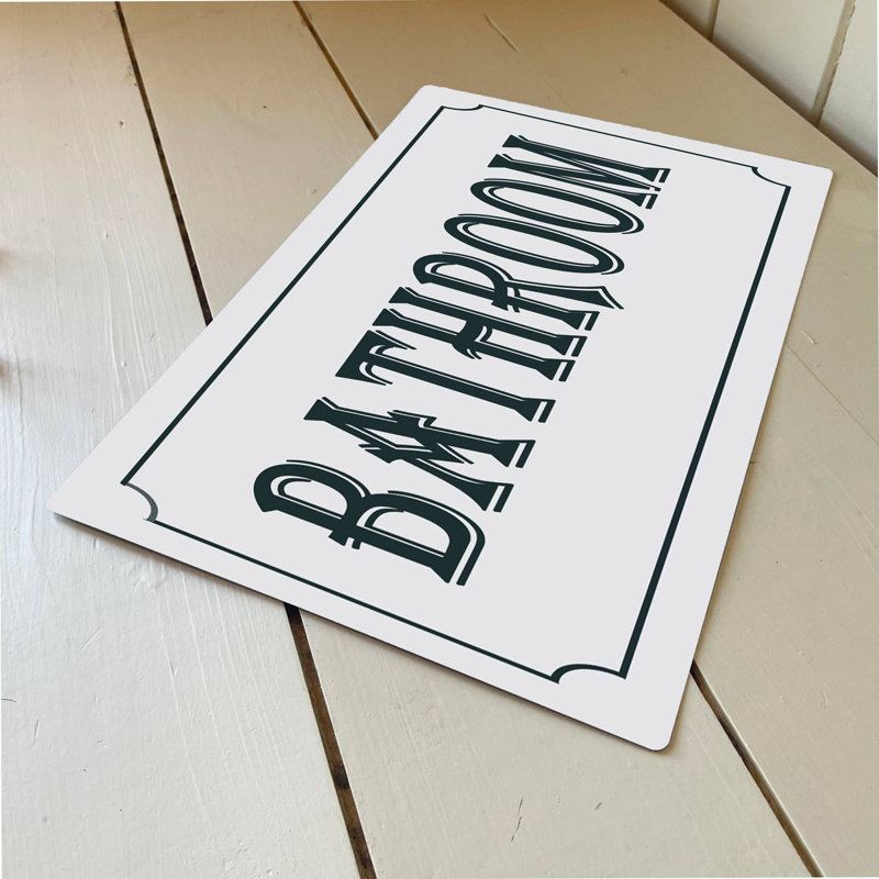 Bathroom Door Sign Metal Wall Décor, 40cm H x 60cm W