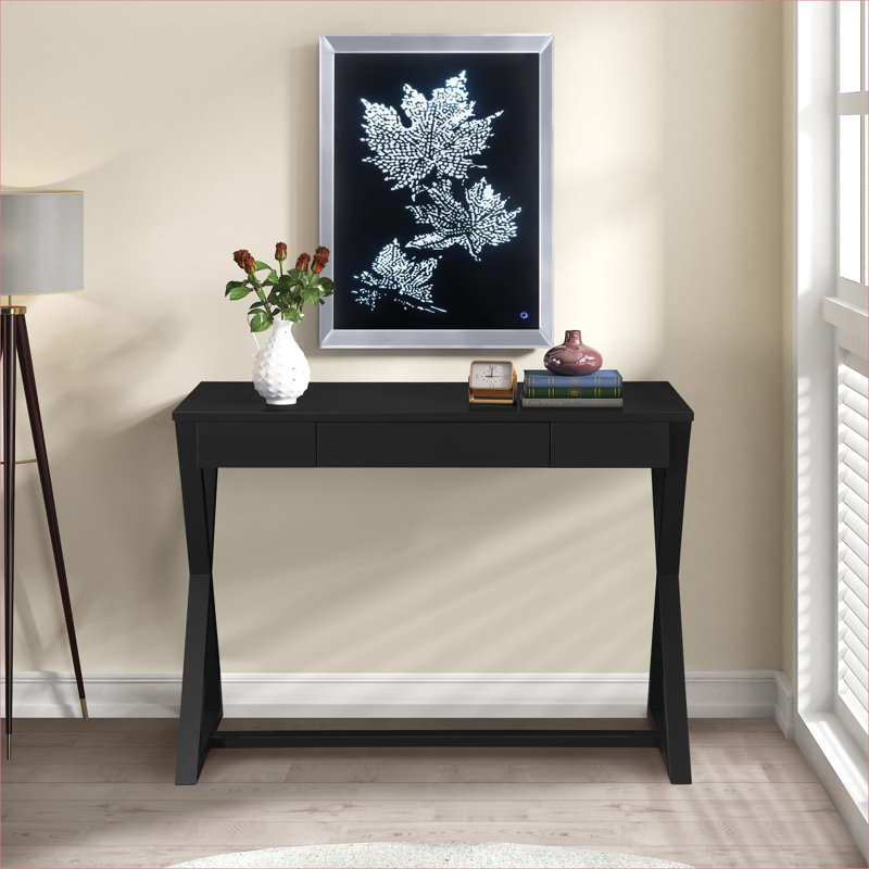 Console, finition anthracite contemporaine avec 1 tiroir | Gris anthracite | Bois synthétique