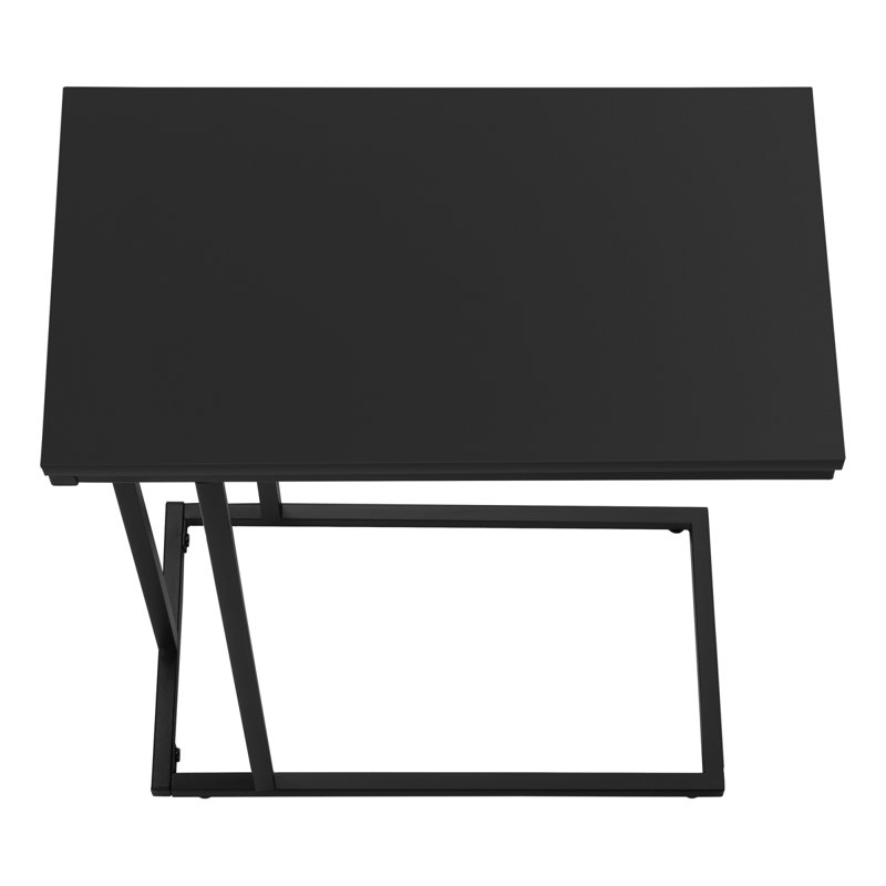 Table d'appoint, en forme de C, bout, côté, collation, salon, métal stratifié, contemporain, moderne, Noir