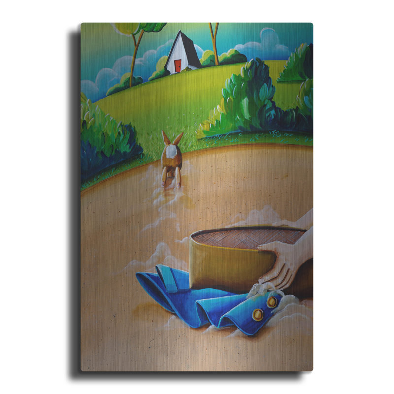 Luxe métal art «Peter Rabbit 8» par Cindy Thornton, «Peter Rabbit 8» par Cindy Thornton, H 16 po x l 12 po