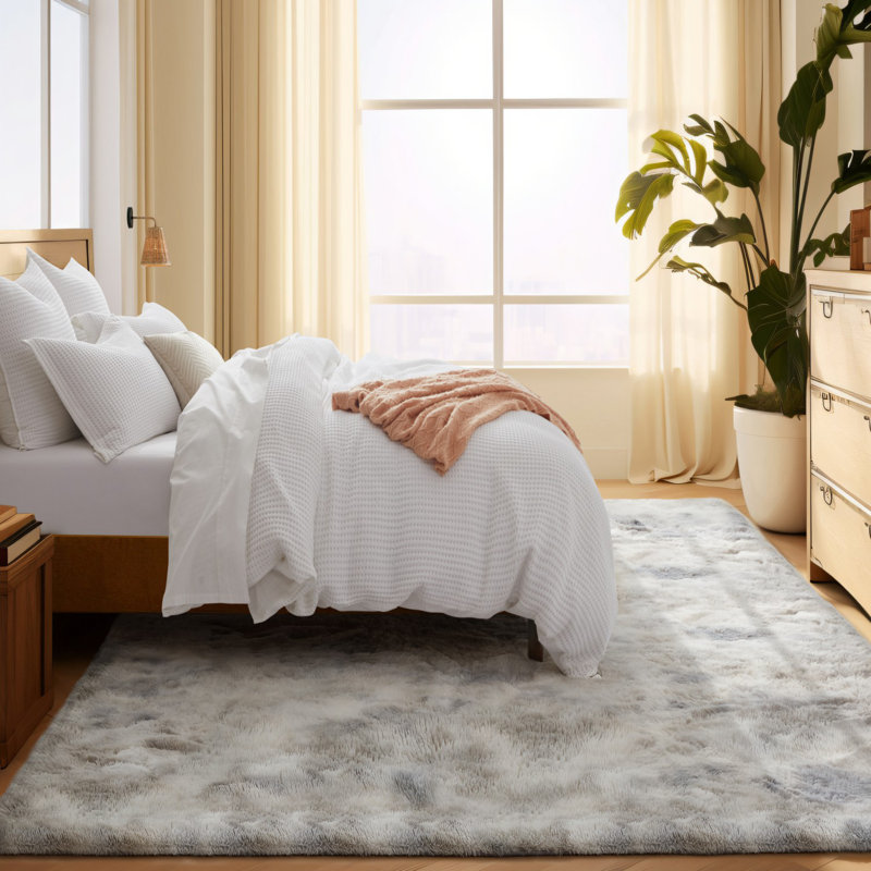 Adhrit Solid Colour Shag Area Rug, Runner 60 x 220cm