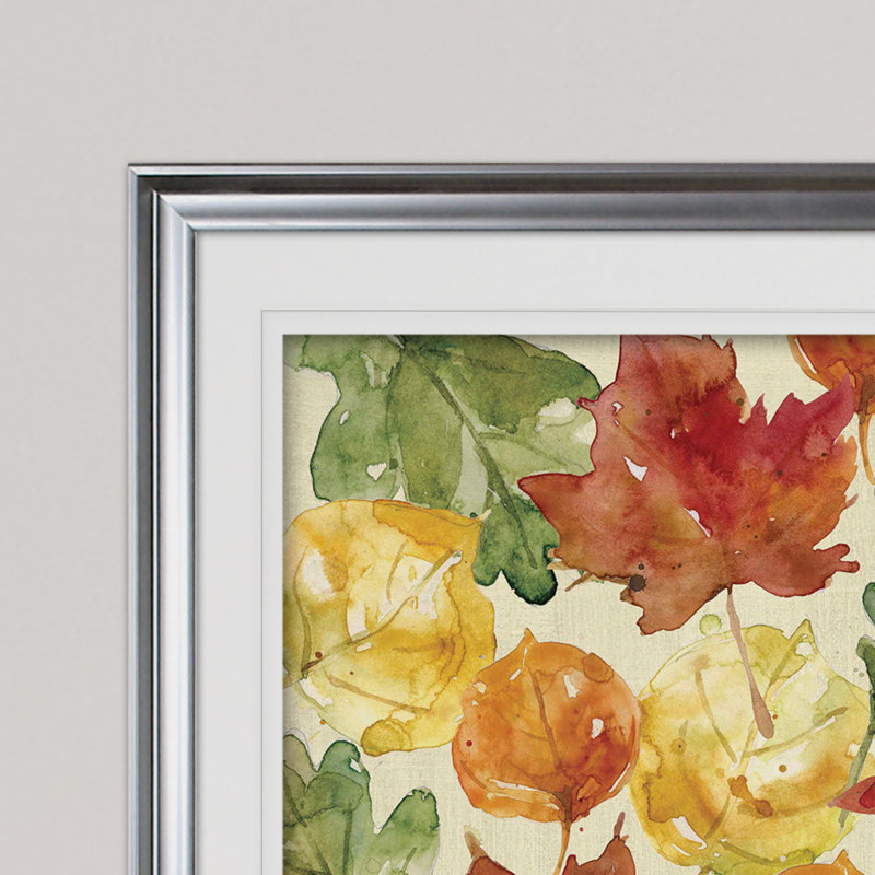 « automne leaves » par carol robinson print, Cadre argenté, H 31 po x l 43 po x P 1,5 po
