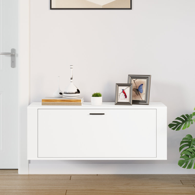 6 Pair Shoe Storage Cabinet, White