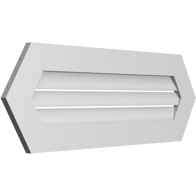 Évent horizontal fonctionnel à pignon en uréthane à surface horizontale Signature, H 14 po x l 40 po x P 1 po