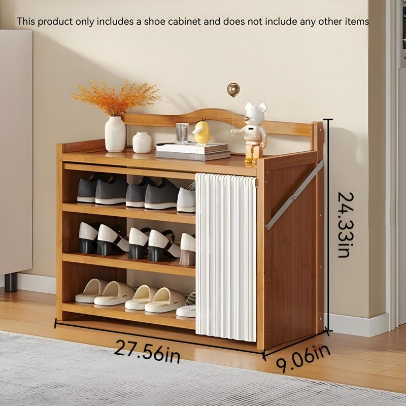 Simple Shoe Rack For Home - Narrow Foldable Multi-Layer Shoe Cabinet, Space-Saving Storage Organizer For Indoor/Entryway, Tan