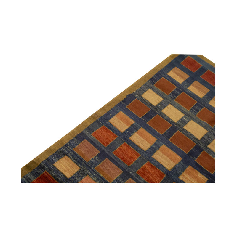 Hand-Knotted High-Quality Orange and Brown Area Rug