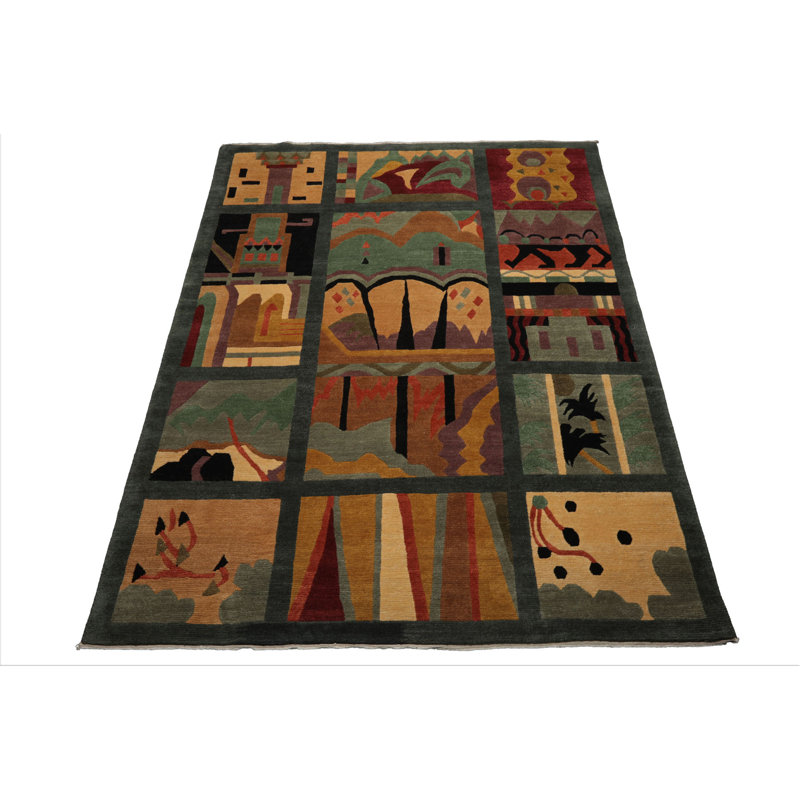 Tapis tufenkian en laine noué à la main 8 x 9 pi 11 po