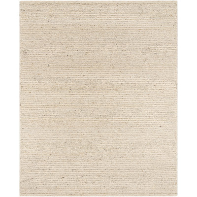 Miramar Wool Striped Area Rug in Beige