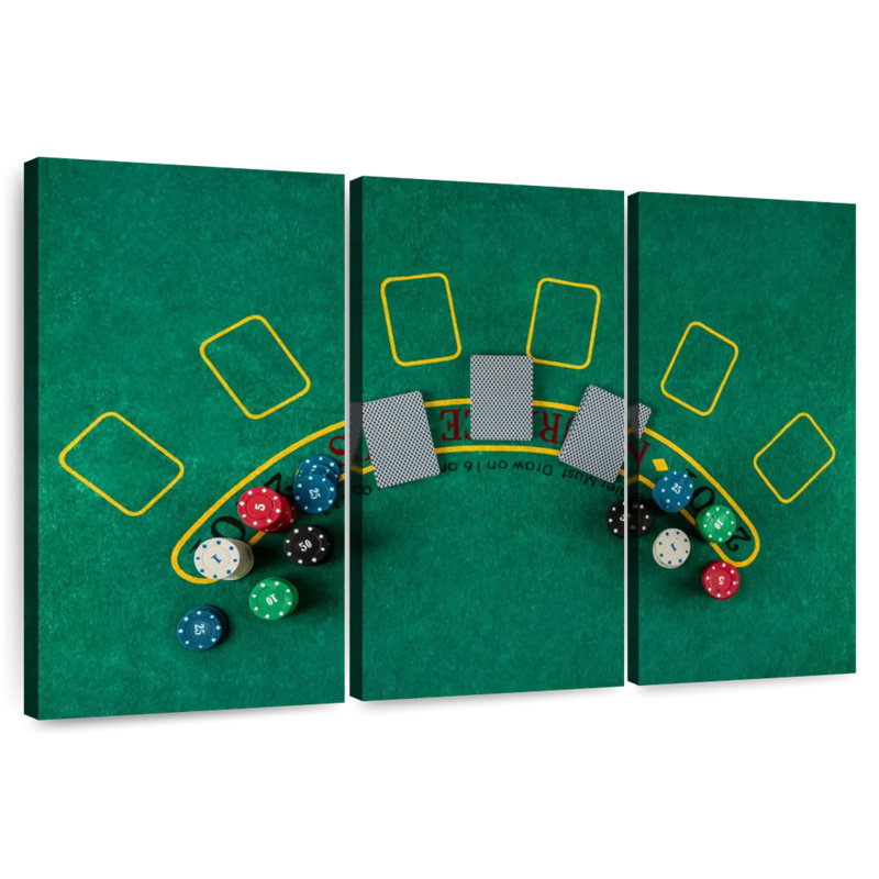 Top View Of Blackjack Table, 32" H x 50" W