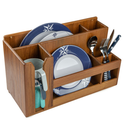 Premium Grade Teak Wall Mount Kitchen Organizer