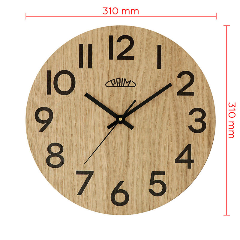 Wood Wall Clock, Beige