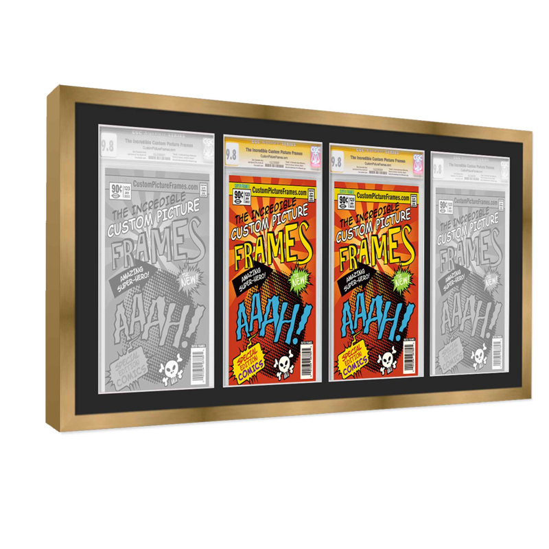 Afficher un collage de bandes dessinées, Argent / noir, 7,125 po x 10,5 po