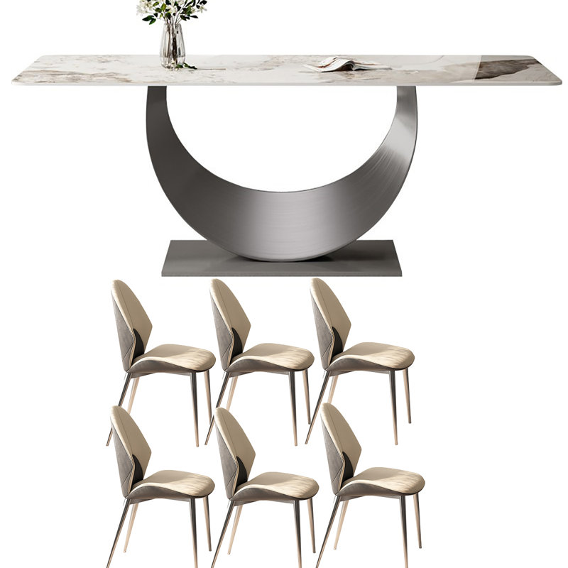 Taraz 6 - Person Pedestal Dining Set, 29.5"H x 55.1"L x 31.5"W
