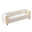 Velours moderne beige 3 places 86 po avec accoudoirs roulés, pieds dorés et capitonnage à boutons, structure en pin, rembourrage en mousse, pour le rembourrage principal de l'espace de vie