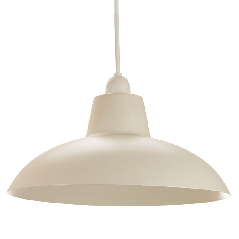 Industrial Retro Designed Matt Curved Ceiling Pendant Light Shade, Cream