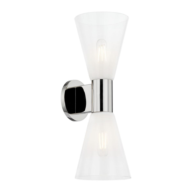 Alma 2 Light Wall Sconce, Polished Chrome