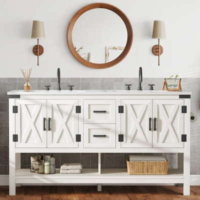 Ensemble de meuble-lavabo avec lavabo double 60 po Chimira