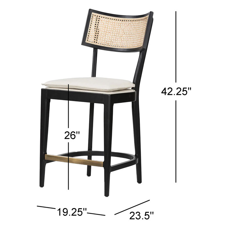 Britt Counter & Bar Stool, Black, Counter Stool (26" Seat Height), Cream