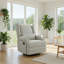 Fauteuil oscillant inclinable pivotant extra large 34,25 po blanc cassé avec repose-pieds