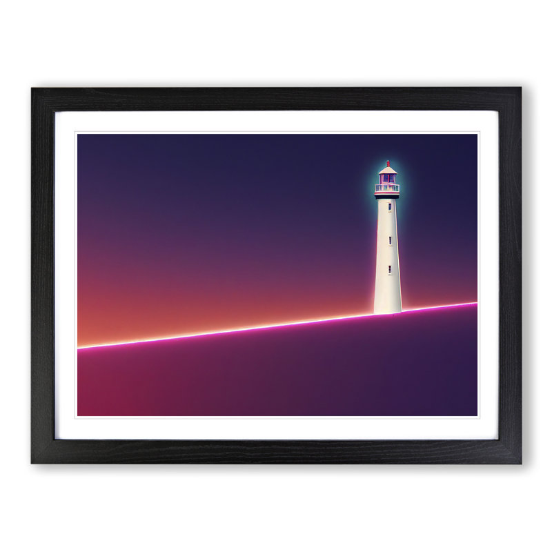 Astounding Lighthouse - Single Picture Frame Print, Black Framed, 34cm H x 46cm W x 2cm D